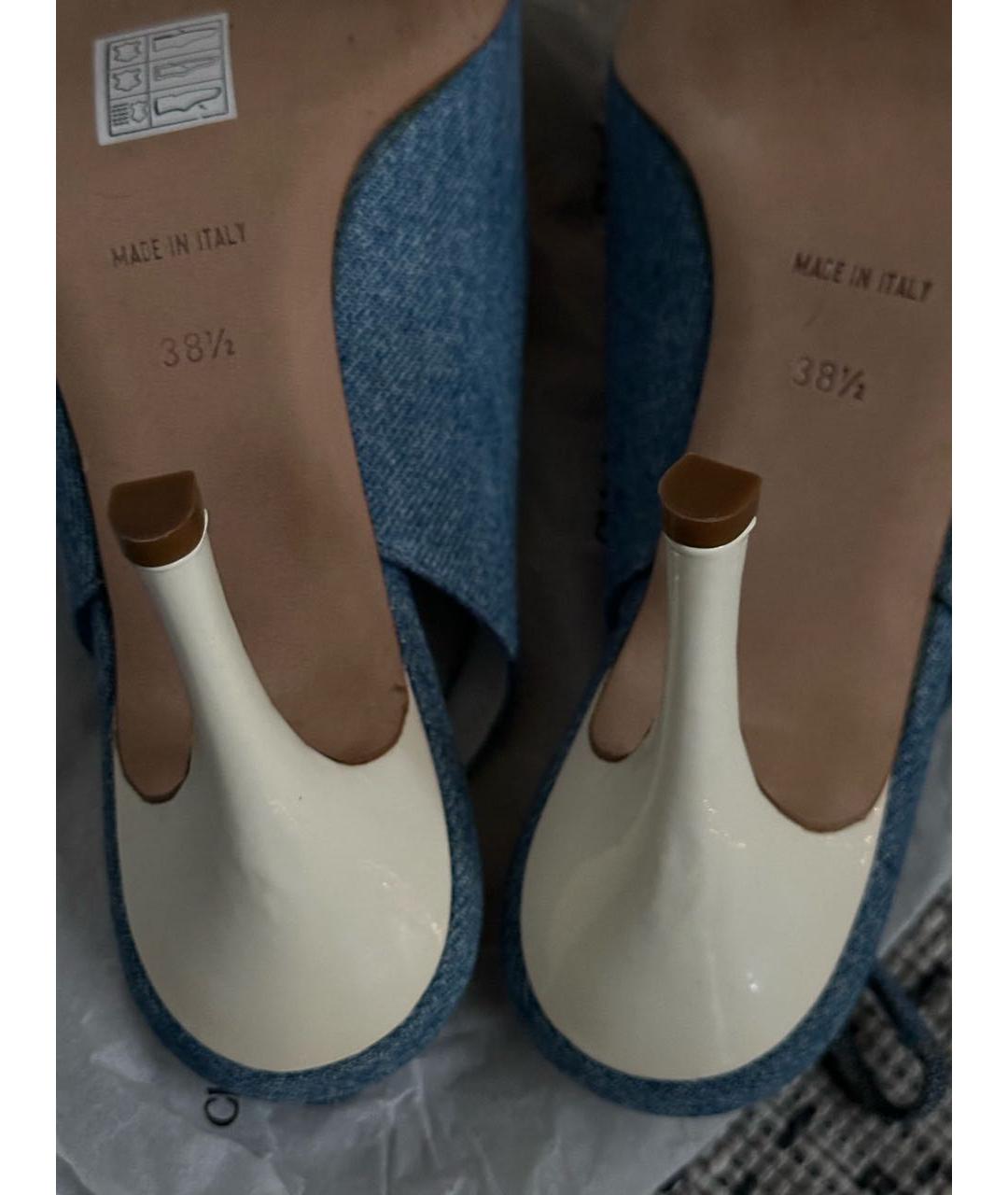 RENE CAOVILLA Голубые текстильные туфли, фото 4