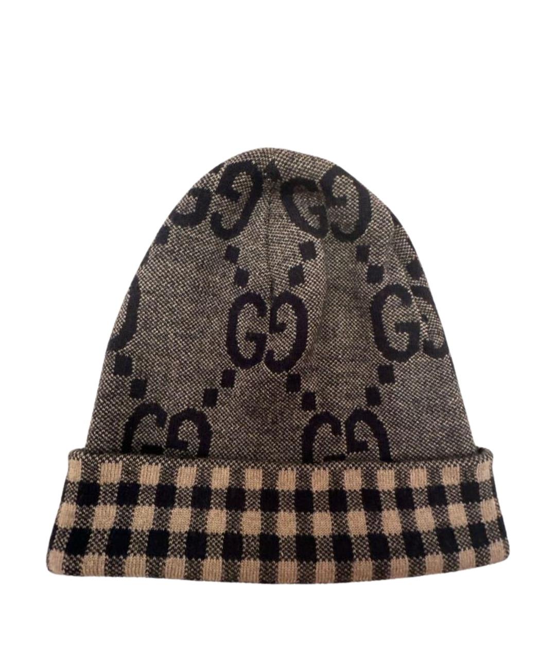 GUCCI Серая шерстяная шапка, фото 1