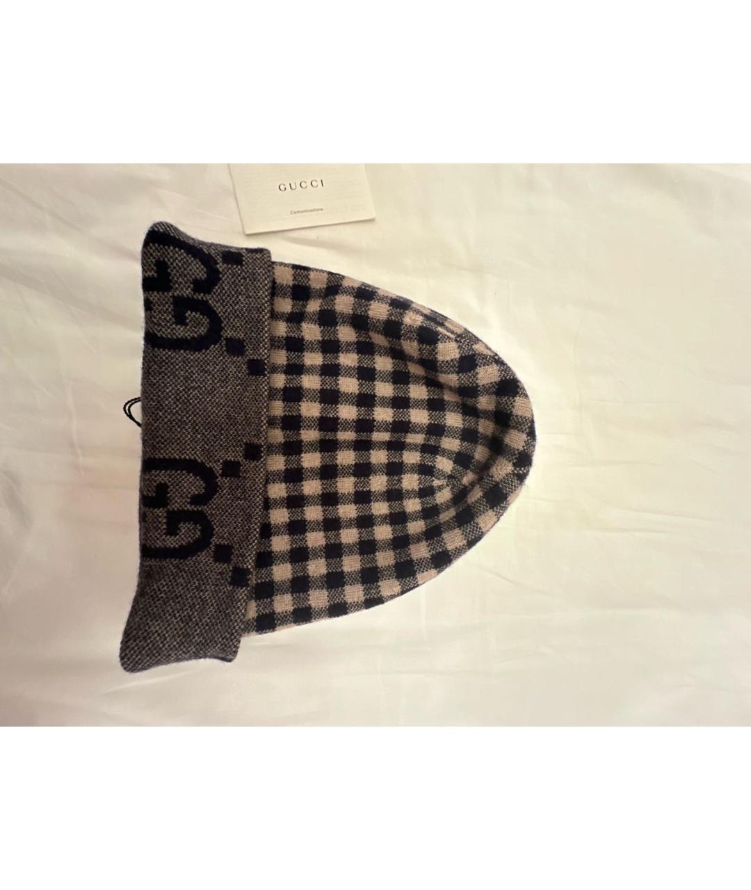 GUCCI Серая шерстяная шапка, фото 2