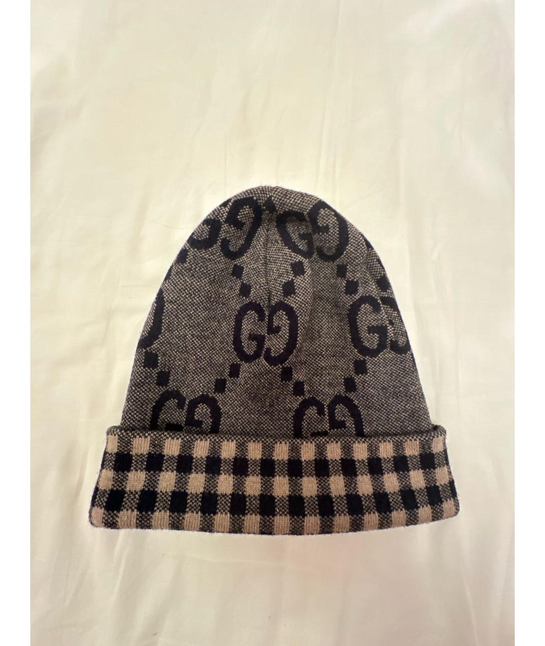 GUCCI Серая шерстяная шапка, фото 7