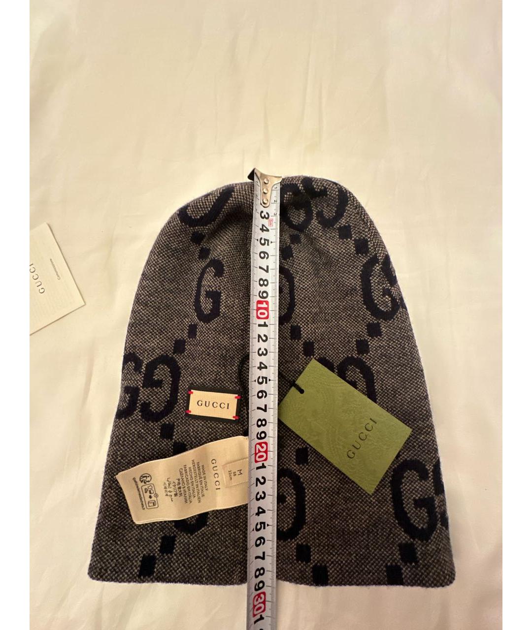 GUCCI Серая шерстяная шапка, фото 4