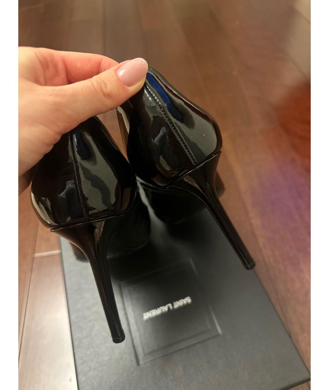 SAINT LAURENT Черные туфли из лакированной кожи, фото 5