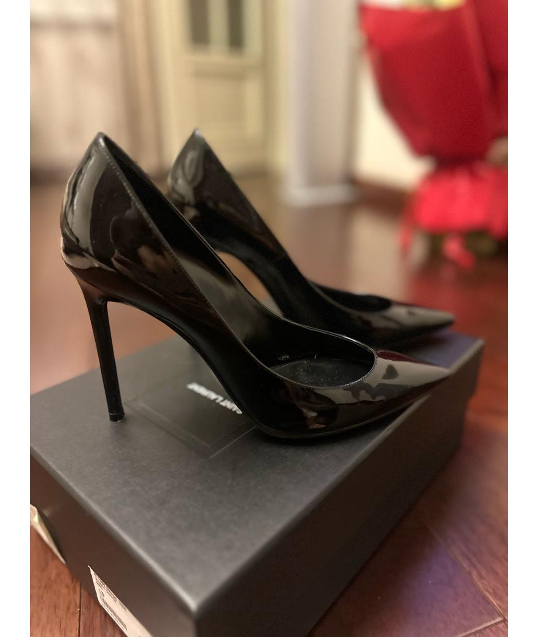 SAINT LAURENT Черные туфли из лакированной кожи, фото 7