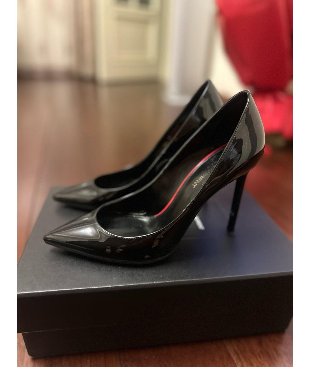 SAINT LAURENT Черные туфли из лакированной кожи, фото 3