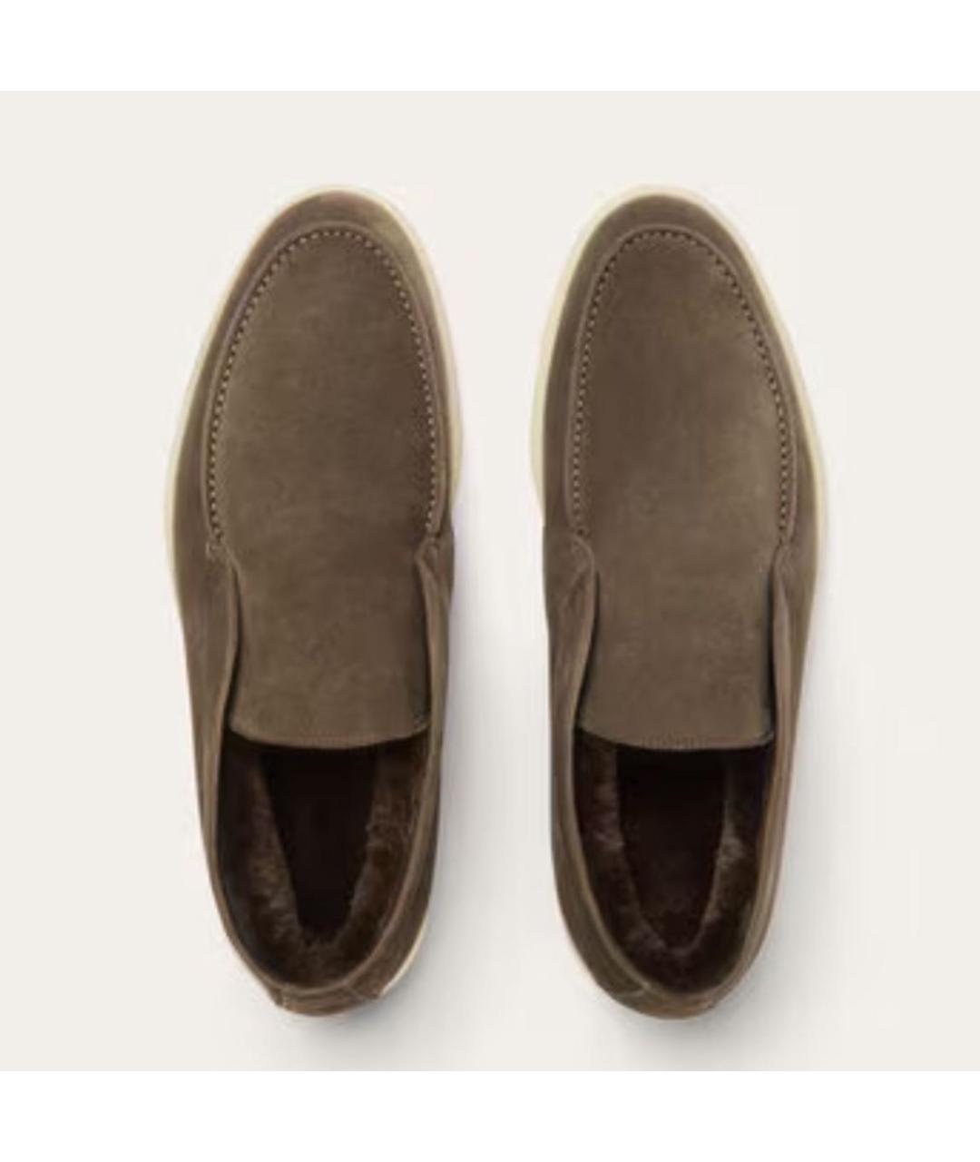 LORO PIANA Зеленые замшевые лоферы, фото 2