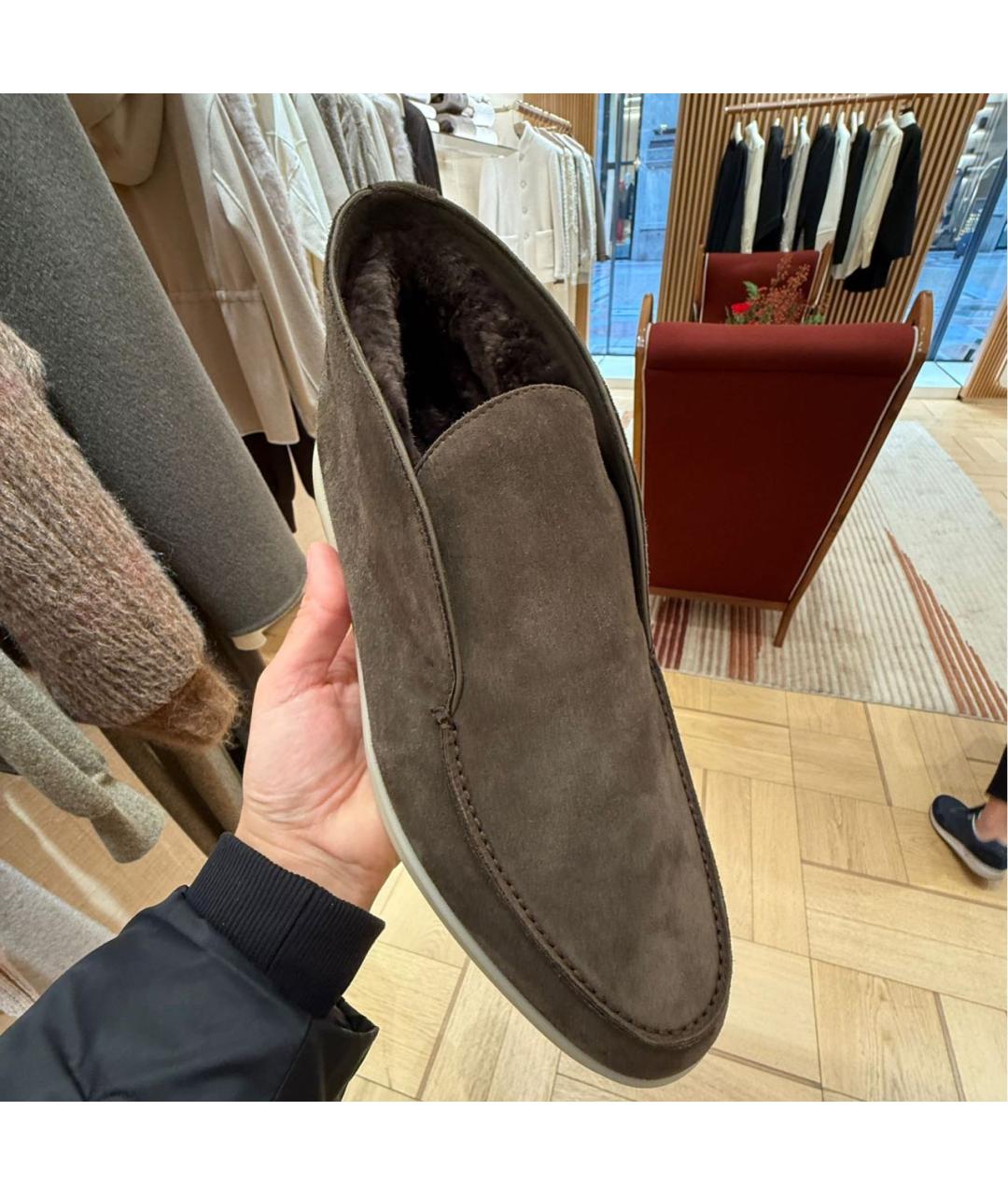 LORO PIANA Зеленые замшевые лоферы, фото 3