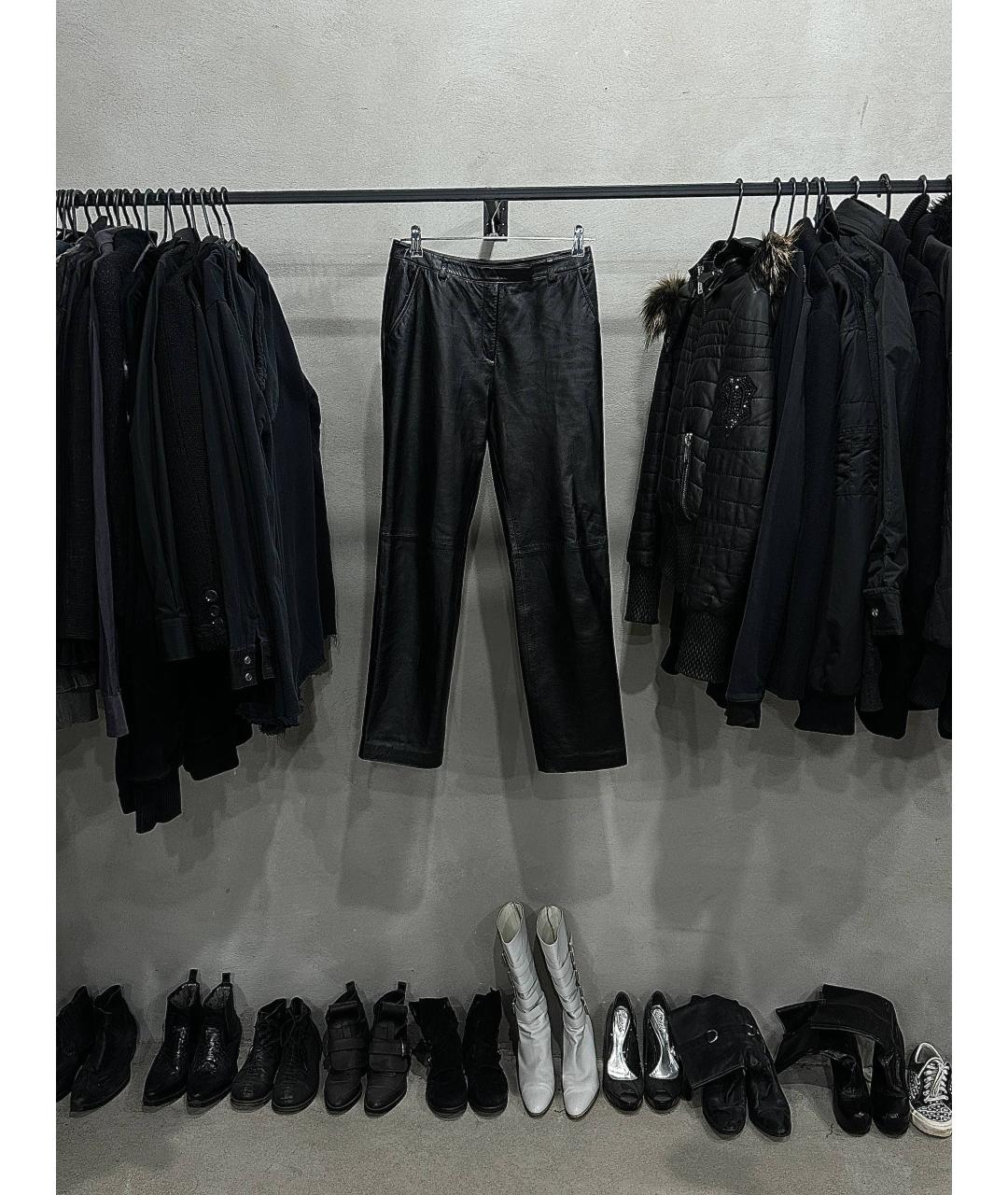 BALENCIAGA Черные кожаные прямые брюки, фото 7