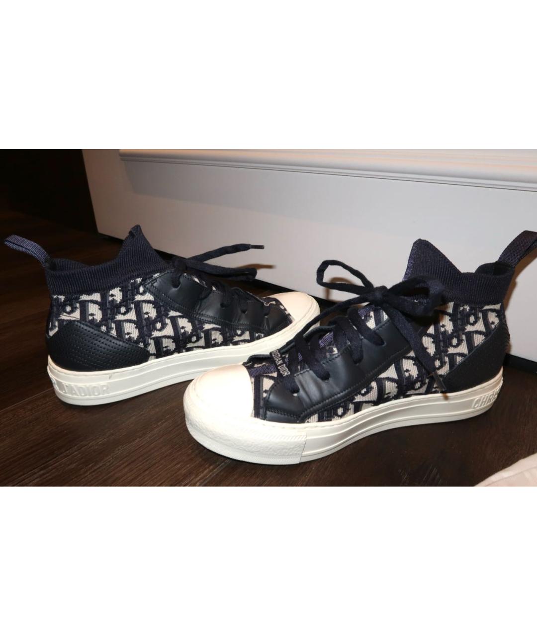 CHRISTIAN DIOR Темно-синие текстильные кеды, фото 6