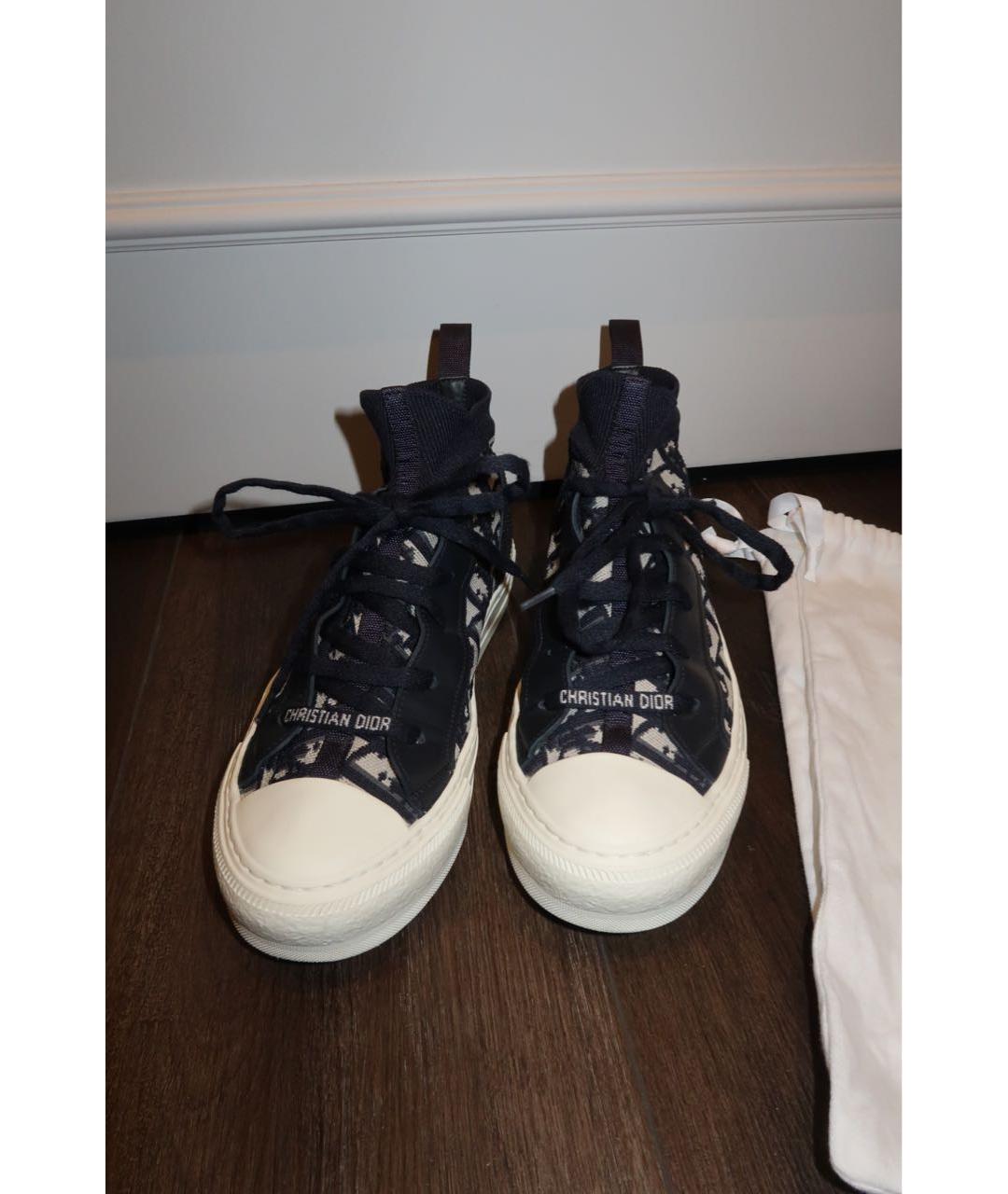 CHRISTIAN DIOR Темно-синие текстильные кеды, фото 2