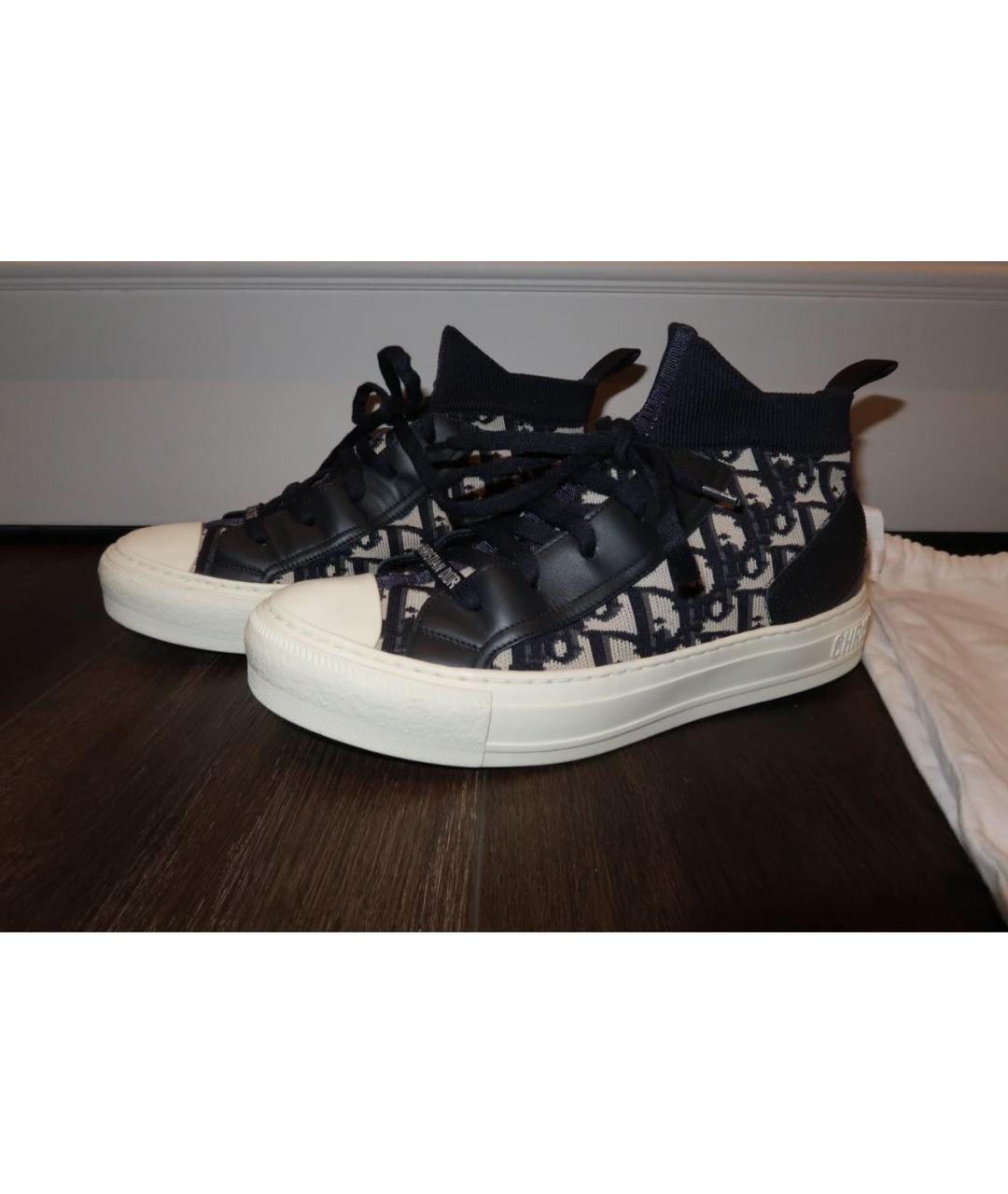 CHRISTIAN DIOR Темно-синие текстильные кеды, фото 7