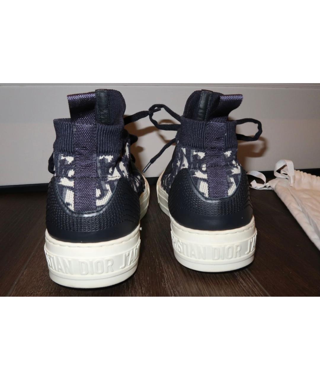 CHRISTIAN DIOR Темно-синие текстильные кеды, фото 4