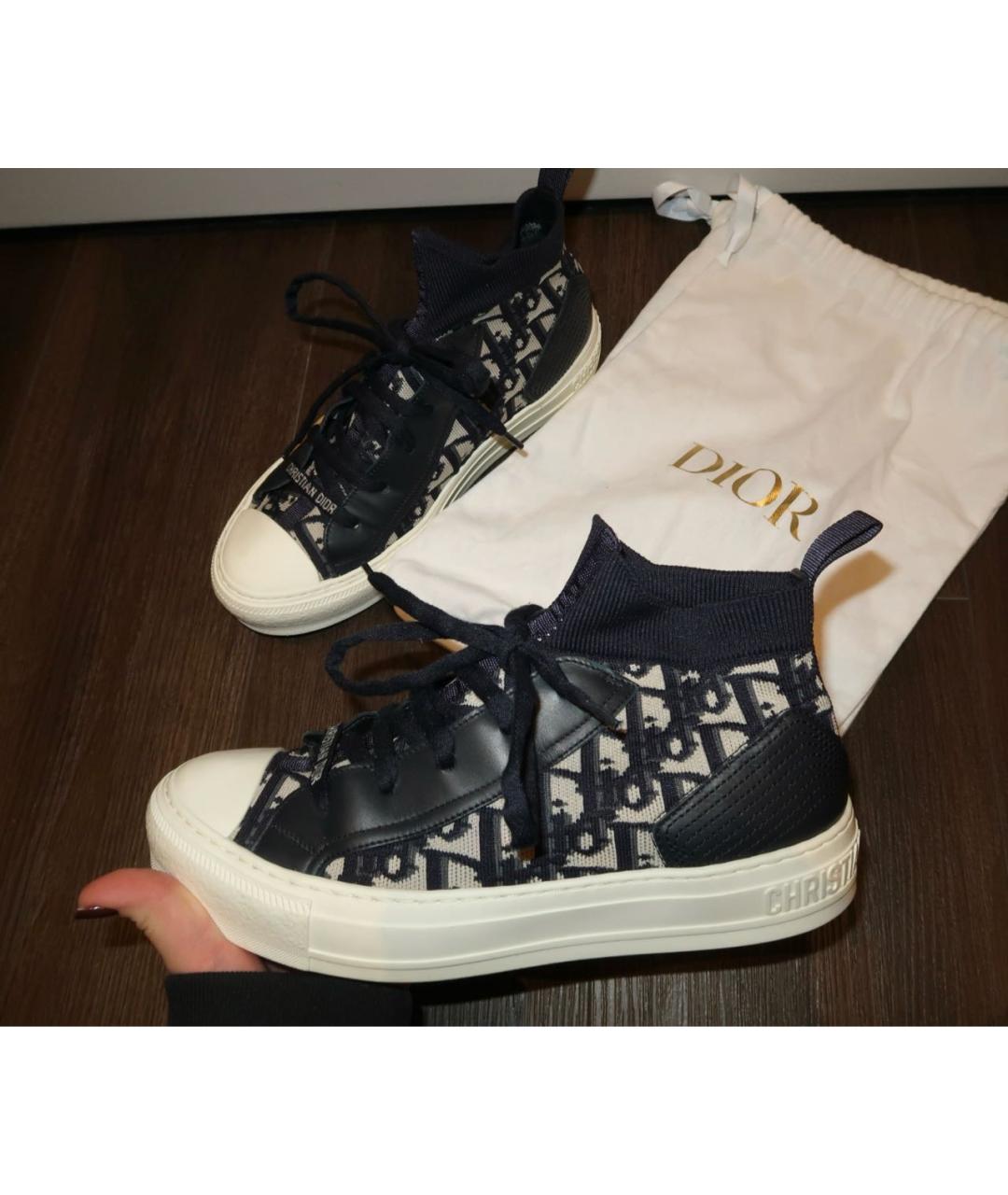 CHRISTIAN DIOR Темно-синие текстильные кеды, фото 9