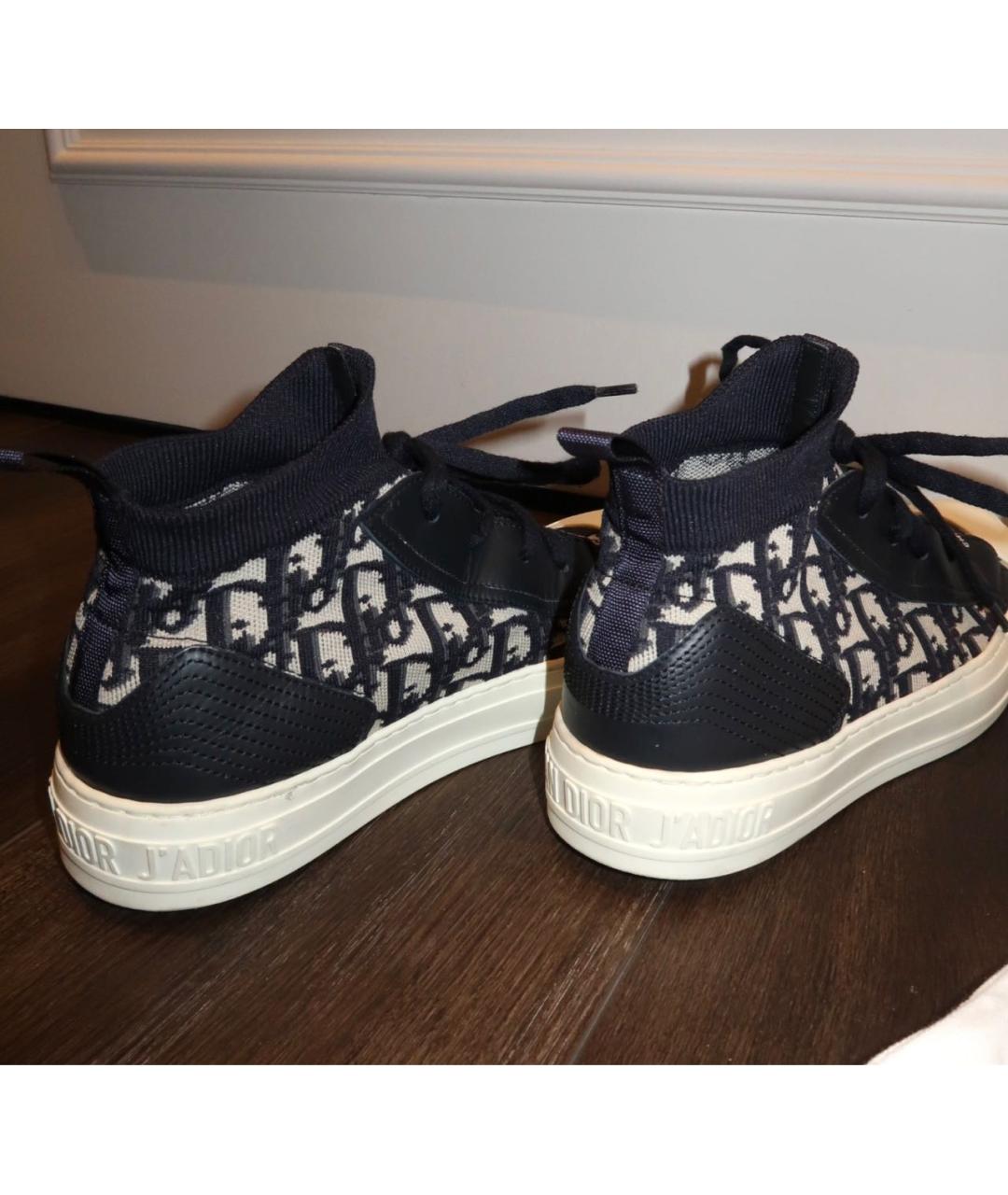 CHRISTIAN DIOR Темно-синие текстильные кеды, фото 3