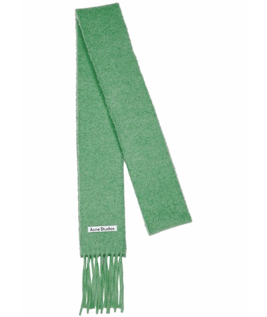 ACNE STUDIOS Зеленый шерстяной шарф, фото 1