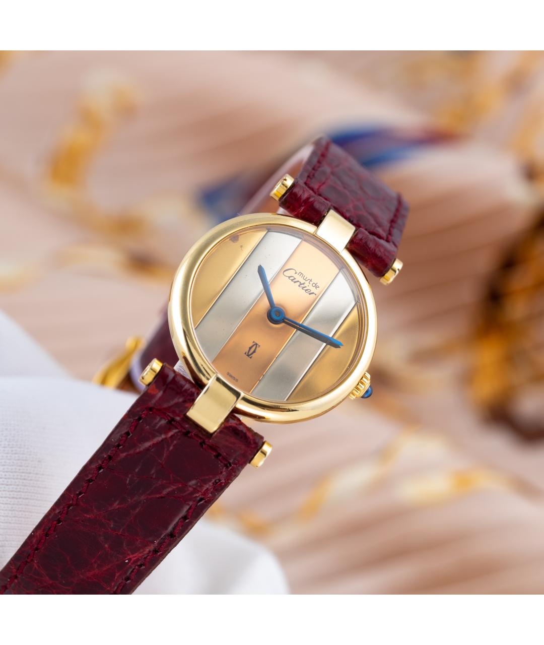 CARTIER Золотые серебряные часы, фото 7