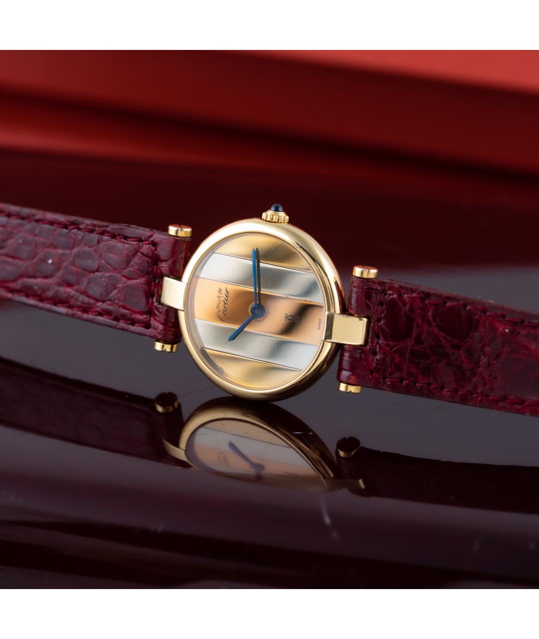 CARTIER Золотые серебряные часы, фото 2