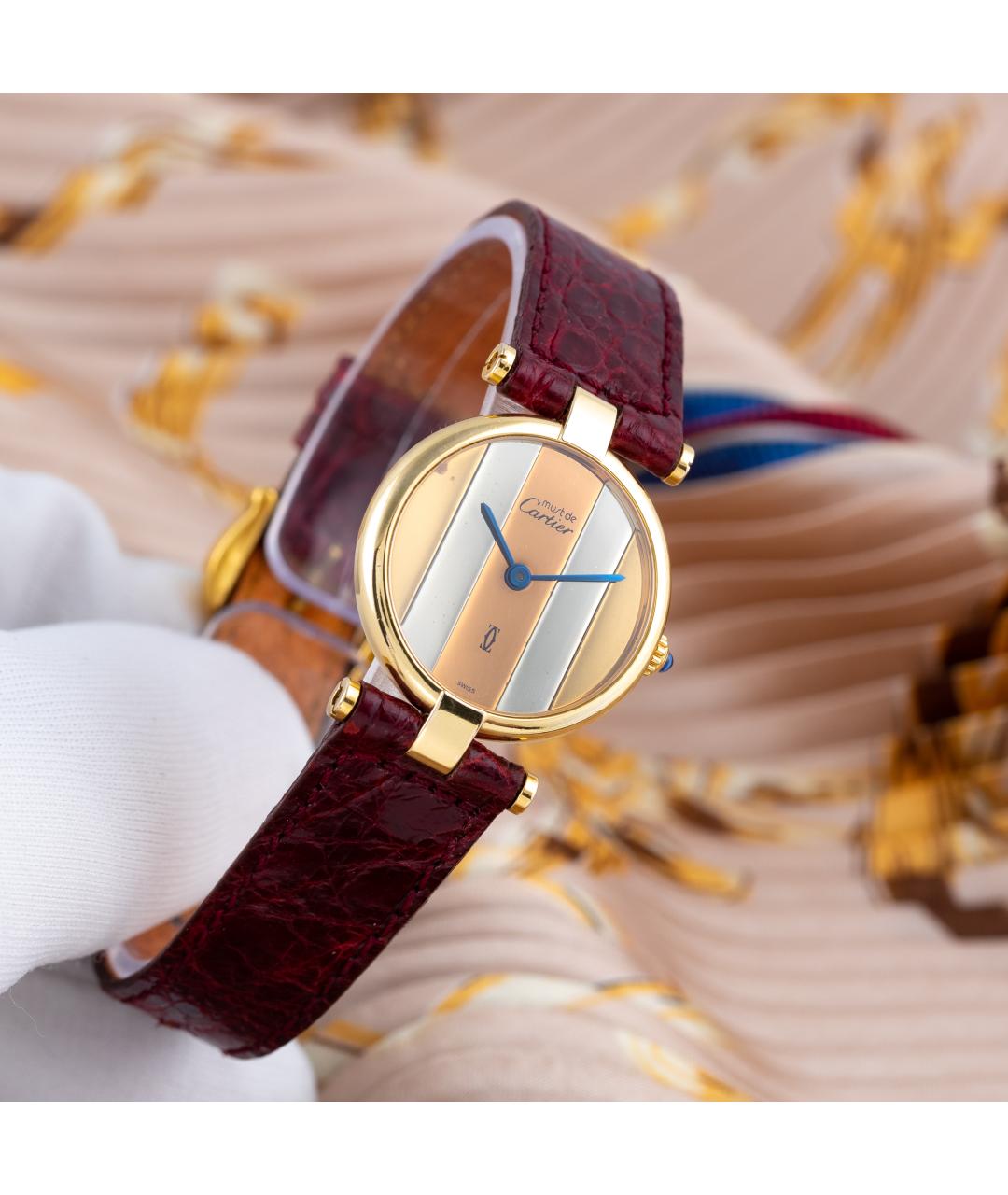 CARTIER Золотые серебряные часы, фото 3