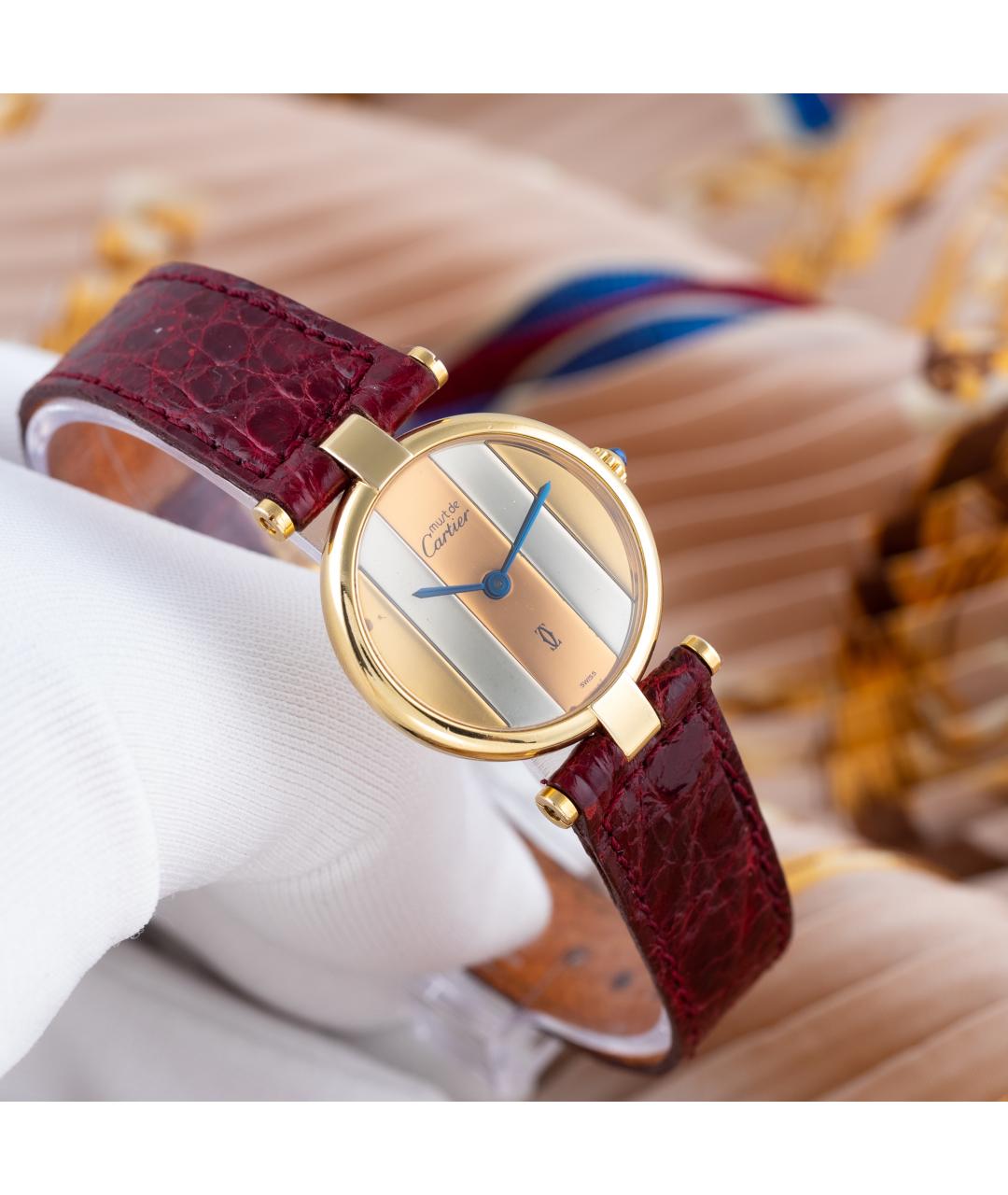 CARTIER Золотые серебряные часы, фото 6