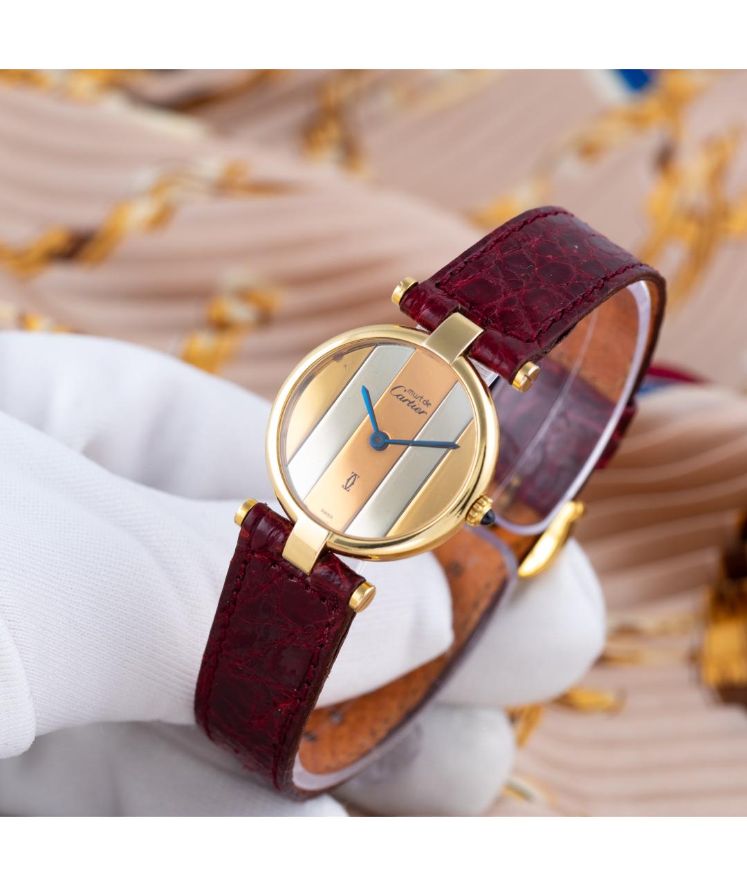 CARTIER Золотые серебряные часы, фото 4