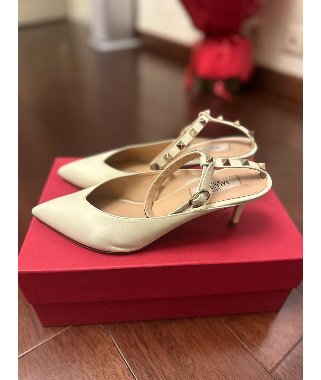 VALENTINO Бежевые кожаные туфли, фото 8