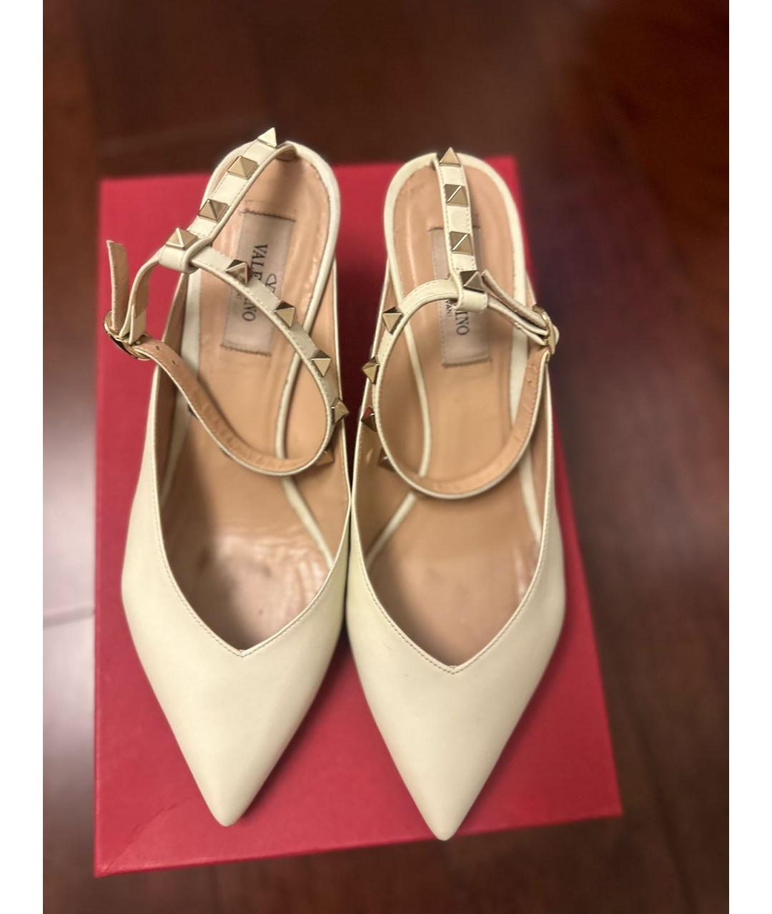 VALENTINO Бежевые кожаные туфли, фото 7