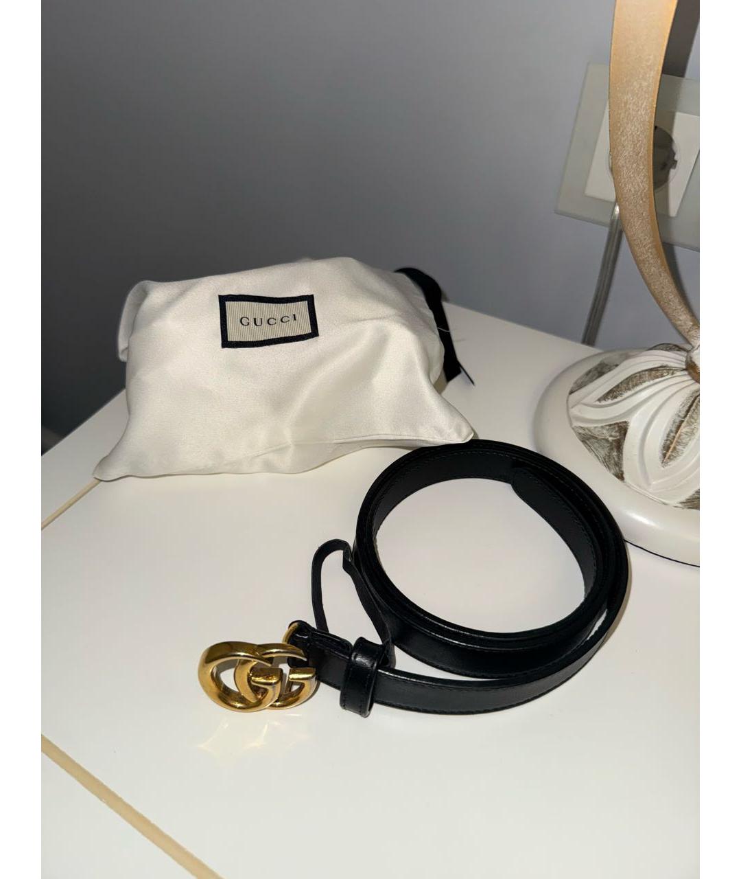 GUCCI Черный кожаный ремень, фото 3