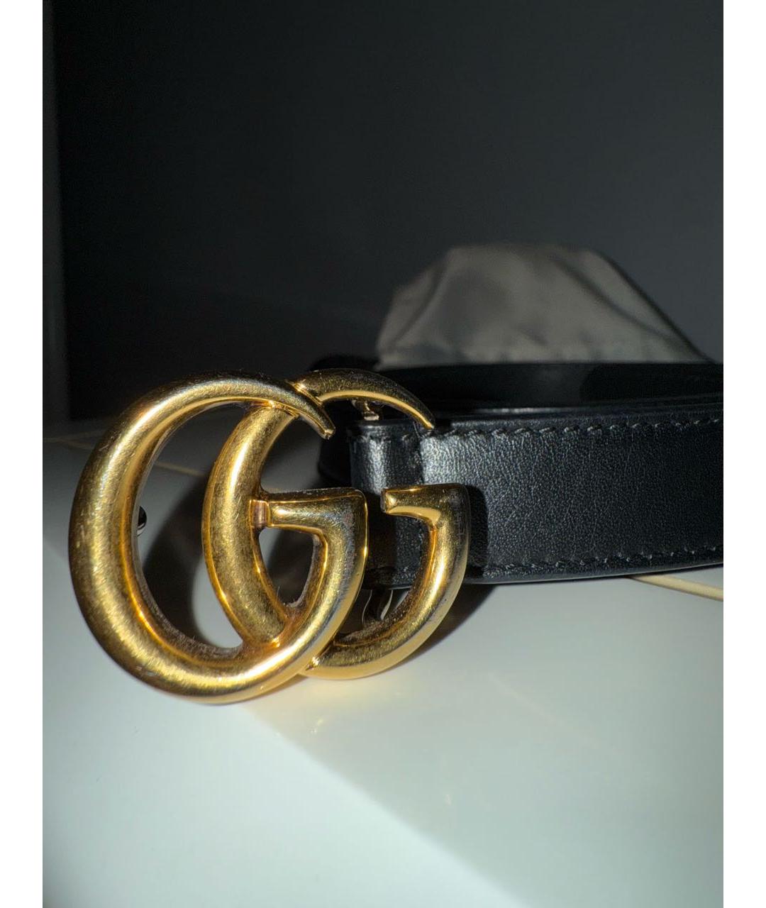 GUCCI Черный кожаный ремень, фото 2