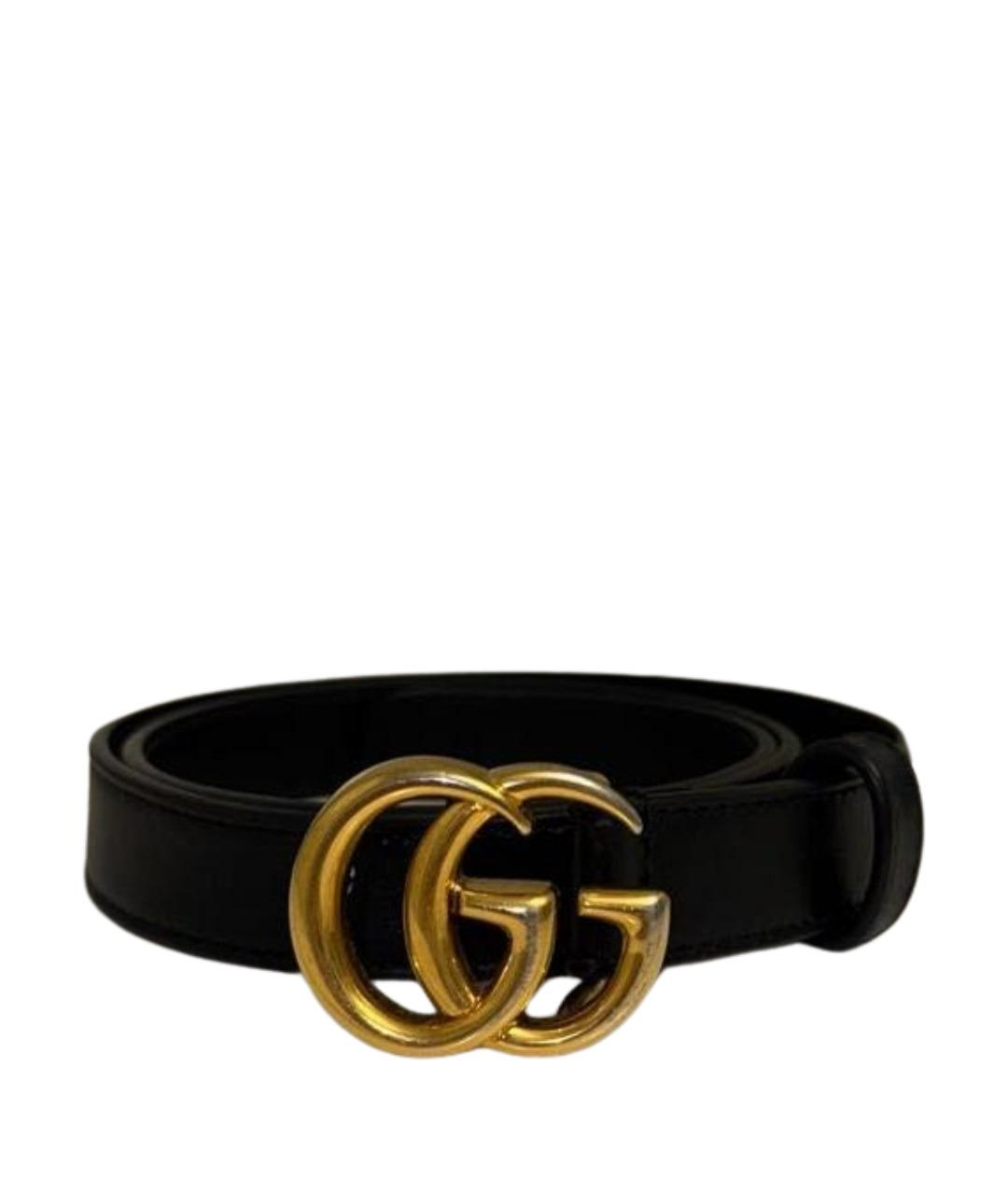 GUCCI Черный кожаный ремень, фото 1