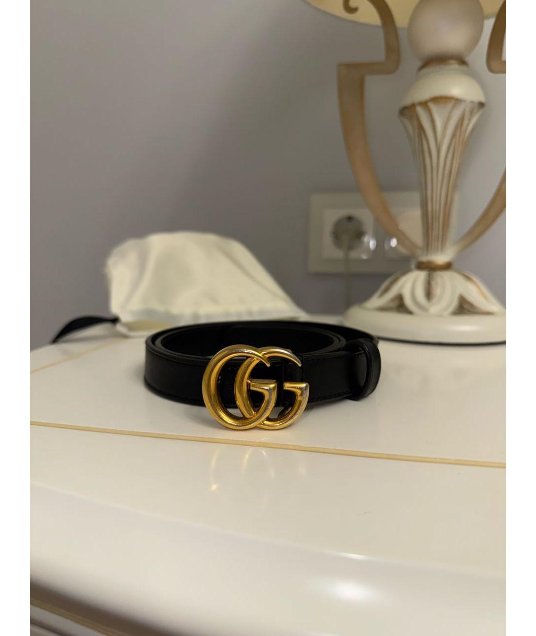 GUCCI Черный кожаный ремень, фото 8