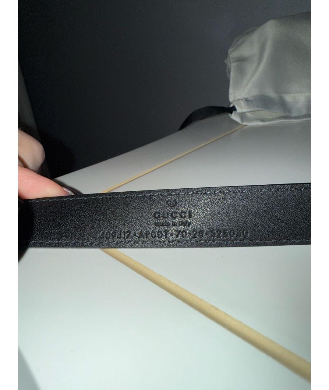 GUCCI Черный кожаный ремень, фото 4