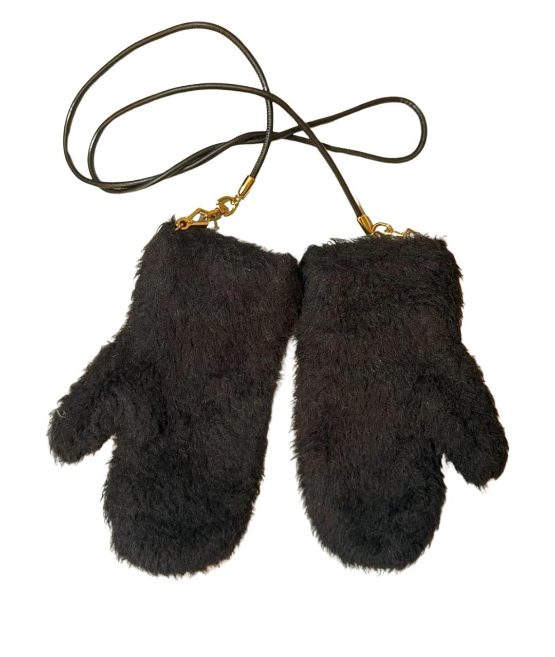 MAX MARA Черные шерстяные варежки, фото 1