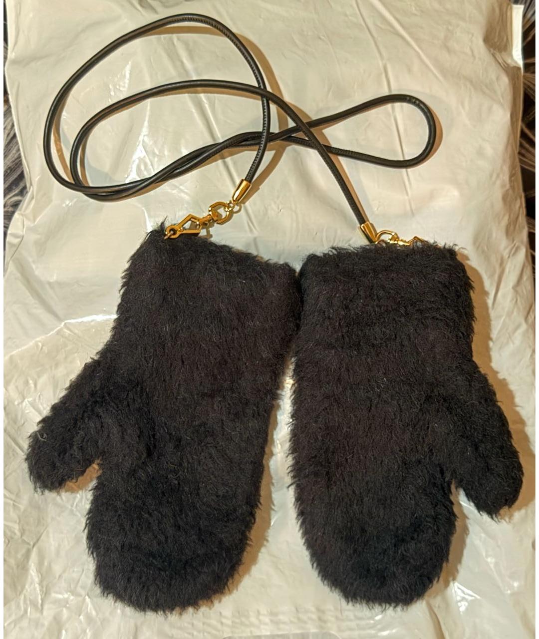 MAX MARA Черные шерстяные варежки, фото 3
