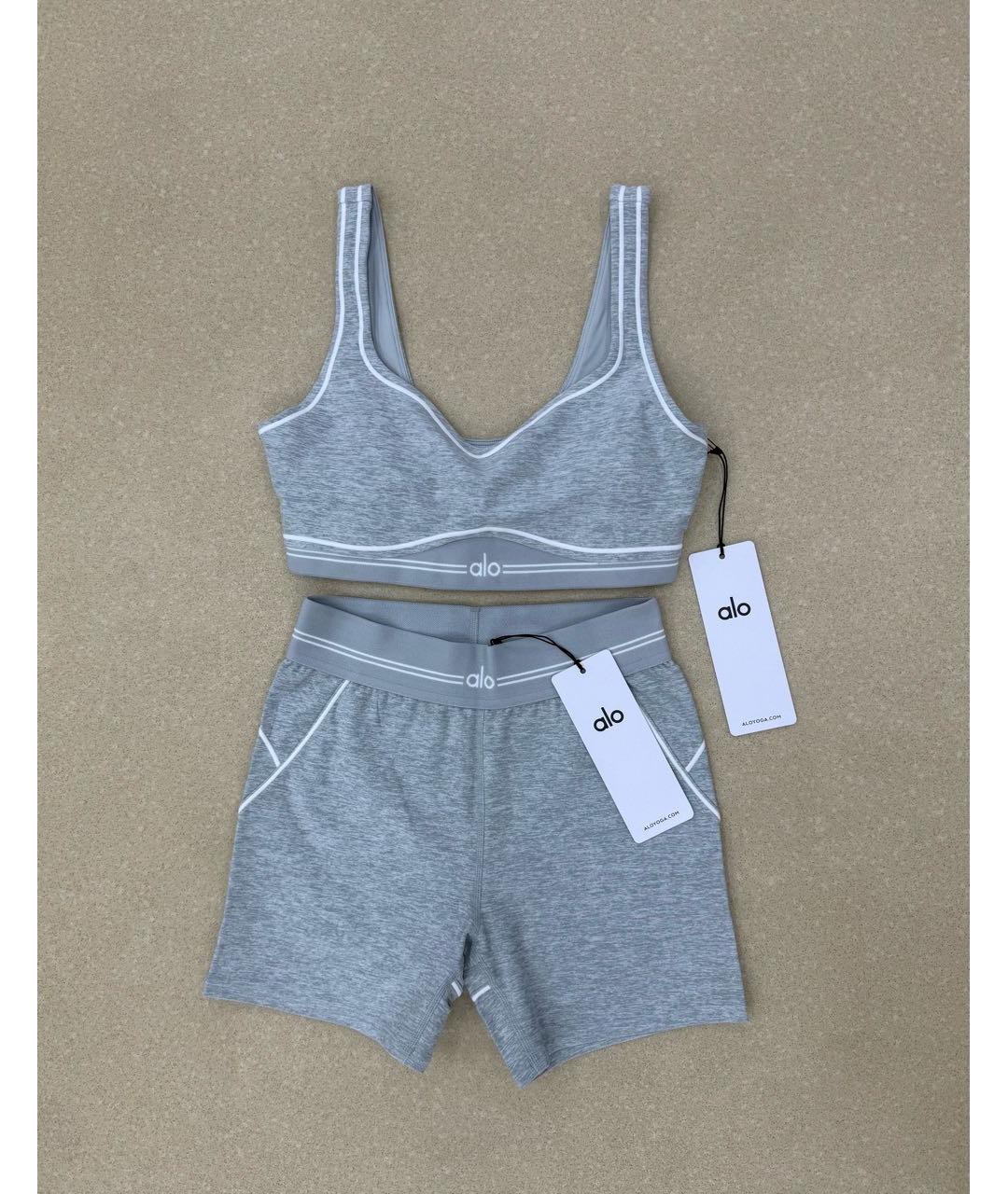 ALO YOGA Серый полиэстеровый спортивные костюмы, фото 4
