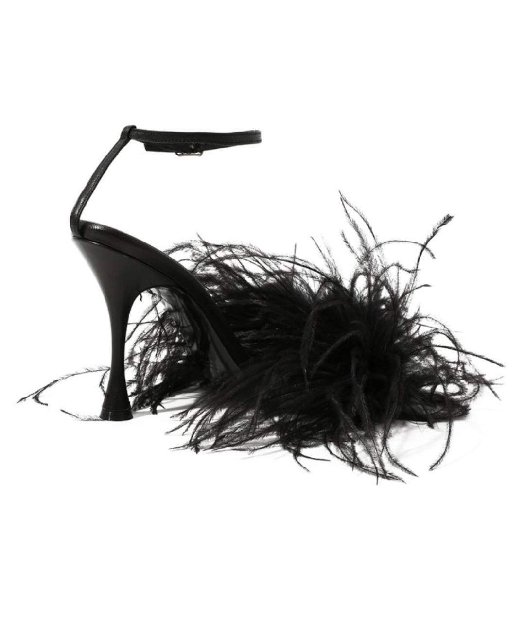 MAGDA BUTRYM Черные кожаные босоножки, фото 6