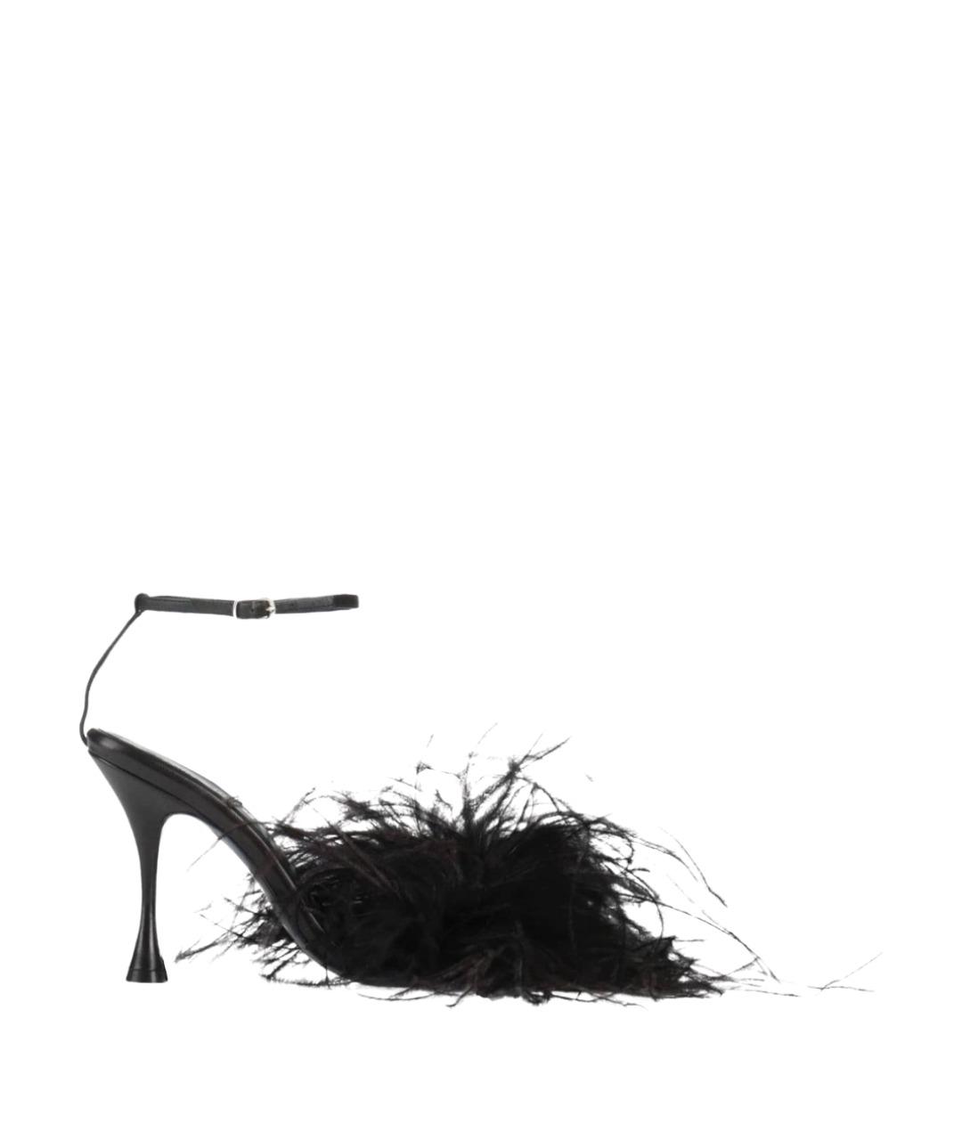 MAGDA BUTRYM Черные кожаные босоножки, фото 1