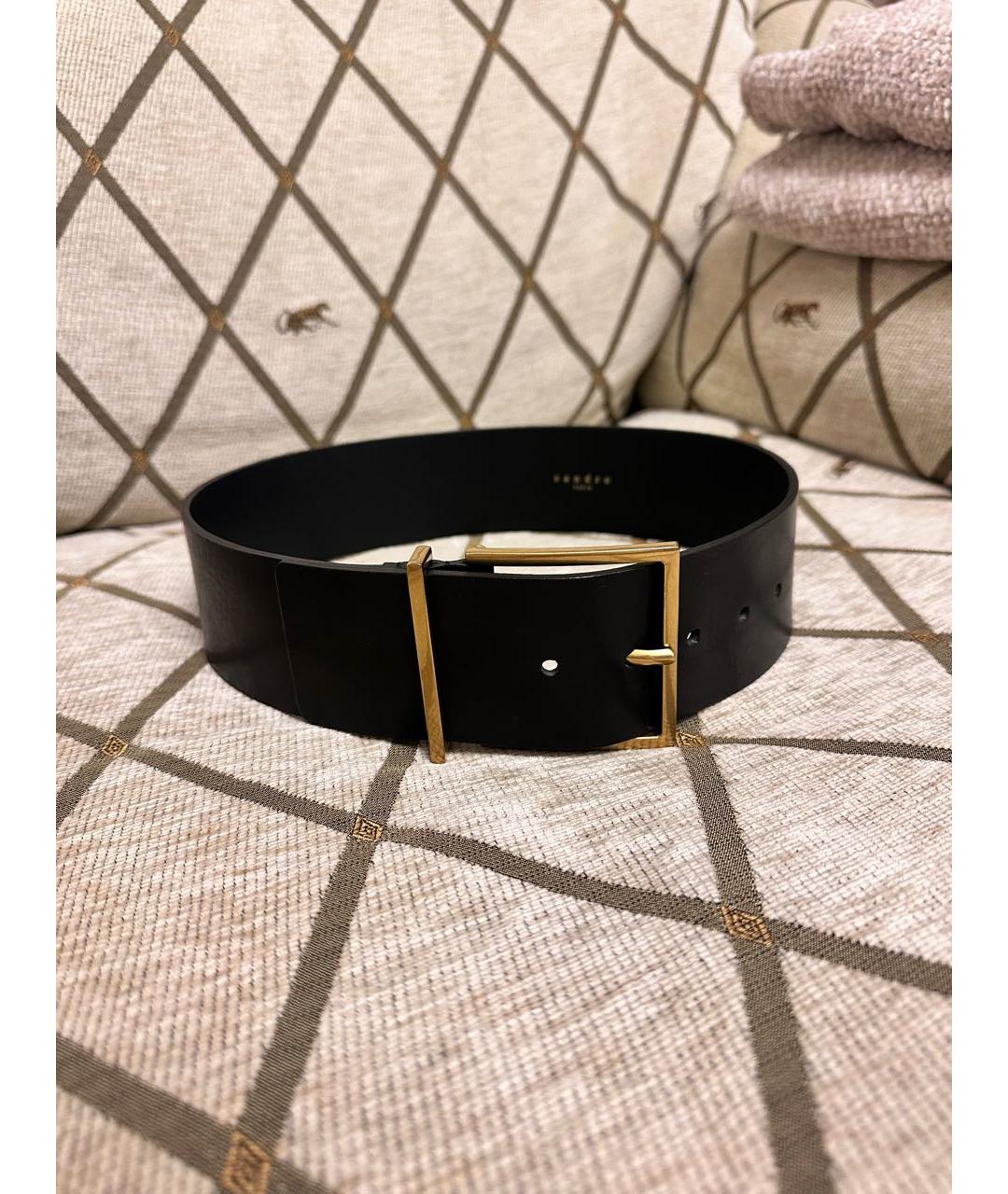 SANDRO Черный кожаный ремень, фото 3