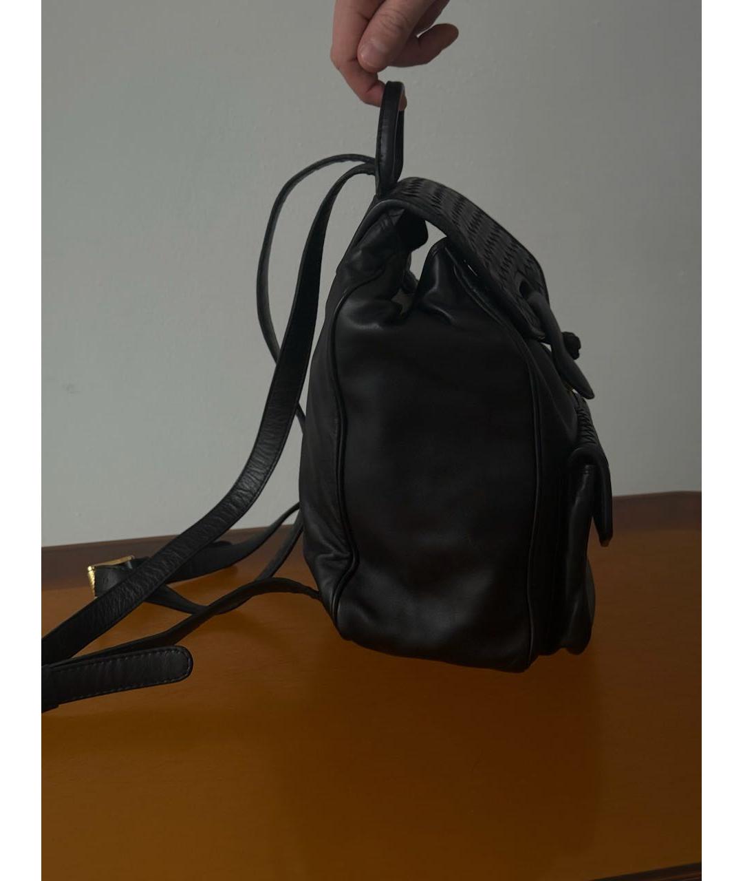 BOTTEGA VENETA Черный кожаный рюкзак, фото 3