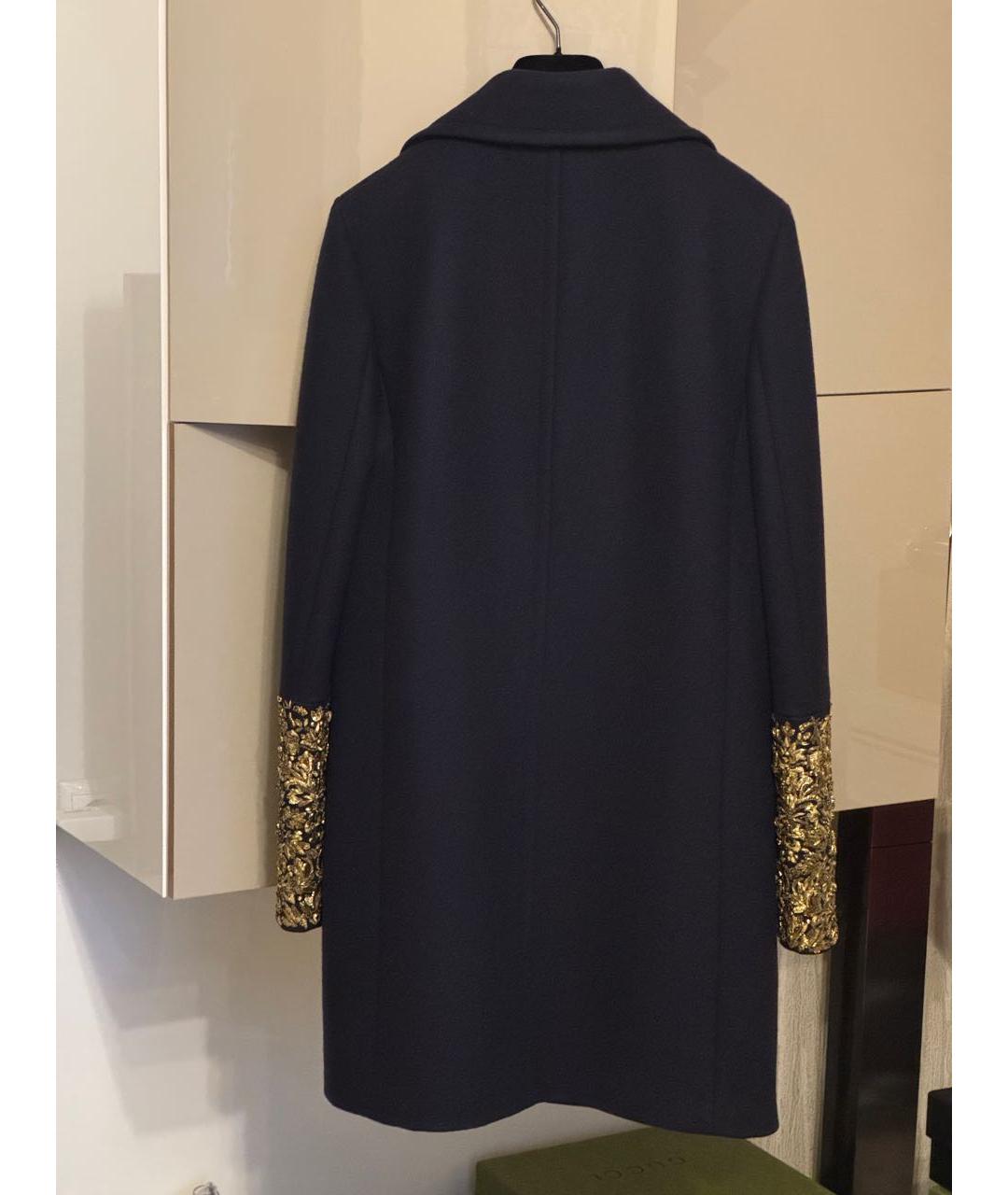 MICHAEL KORS Темно-синее шерстяное пальто, фото 8