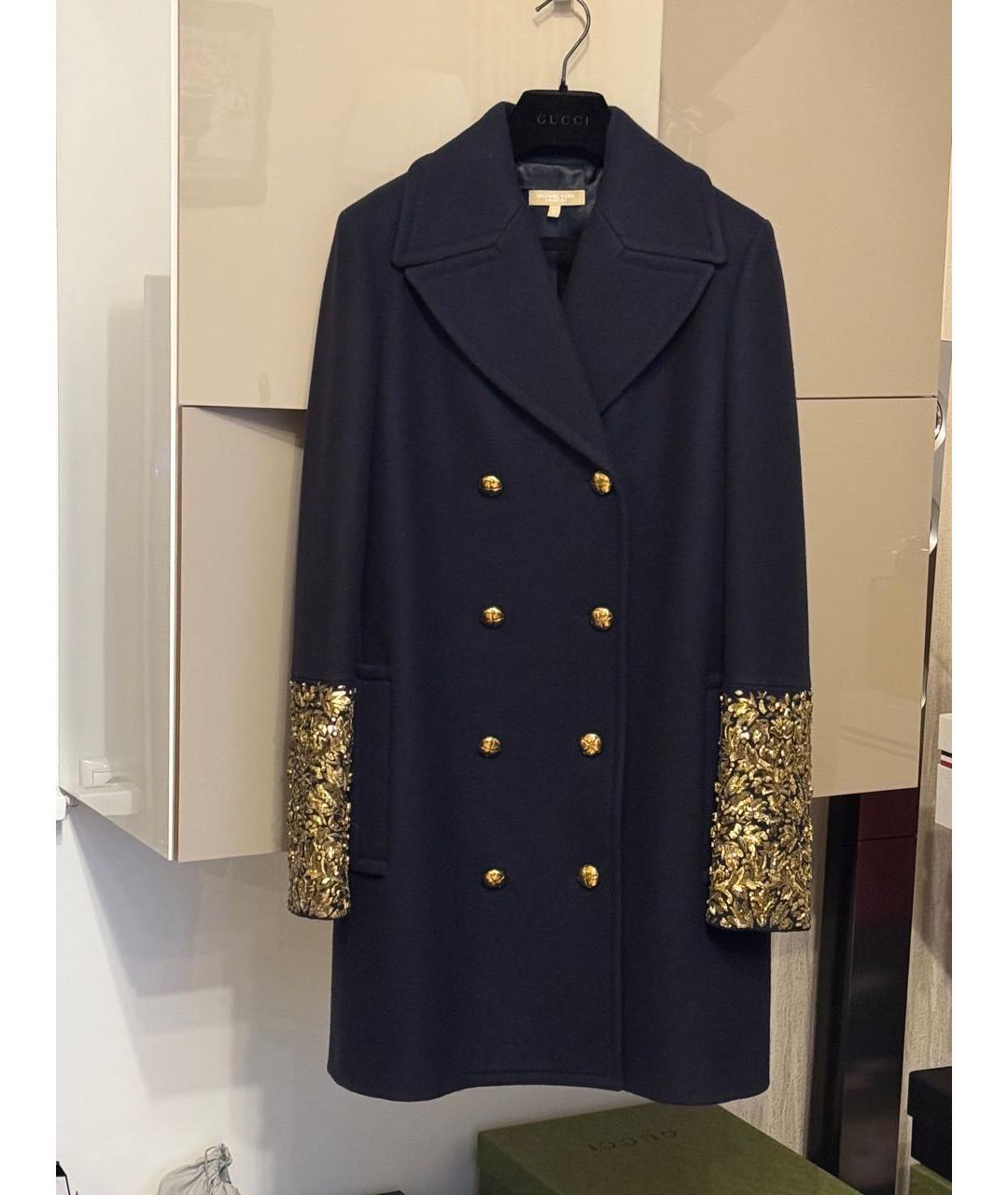 MICHAEL KORS Темно-синее шерстяное пальто, фото 3