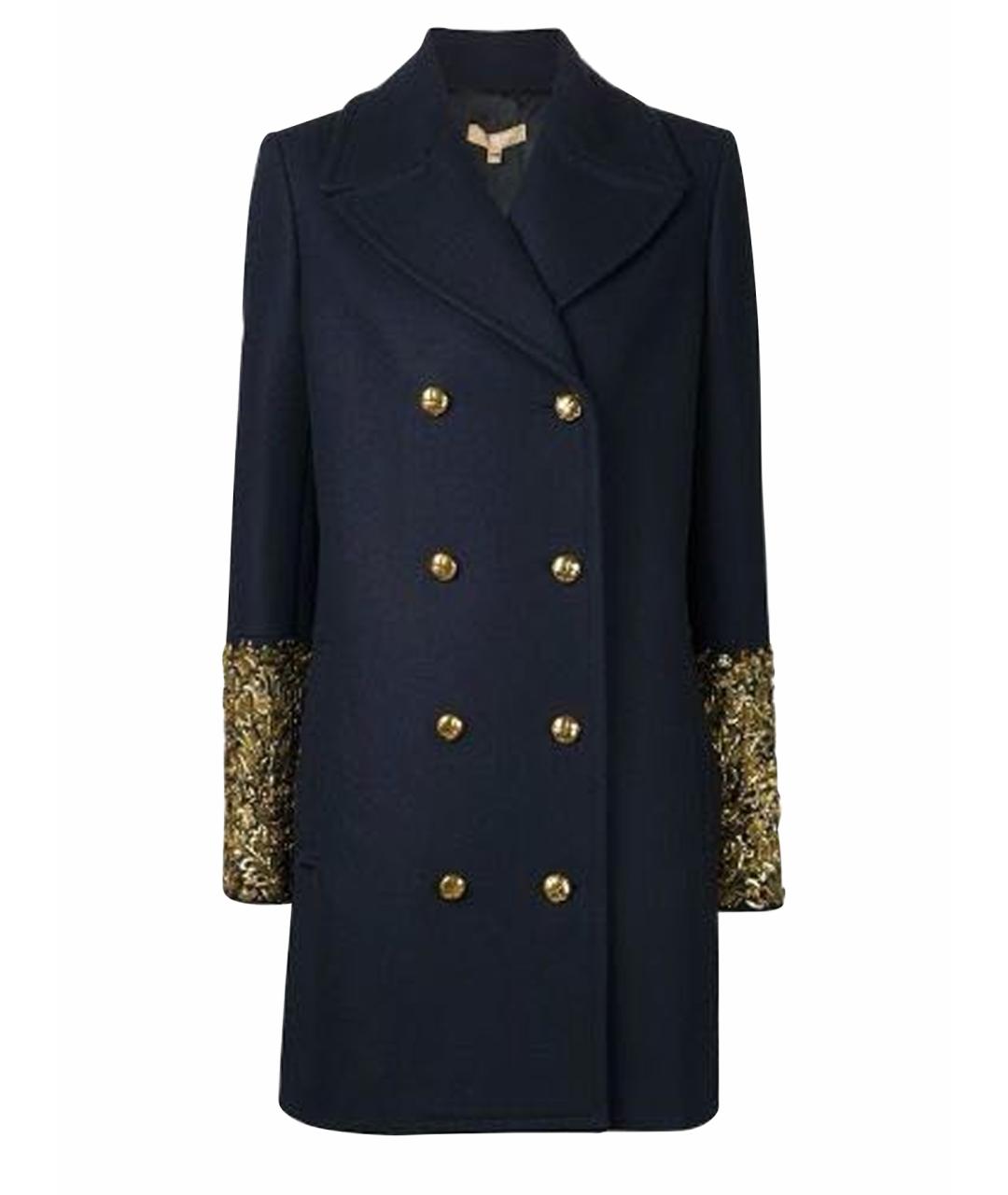 MICHAEL KORS Темно-синее шерстяное пальто, фото 1
