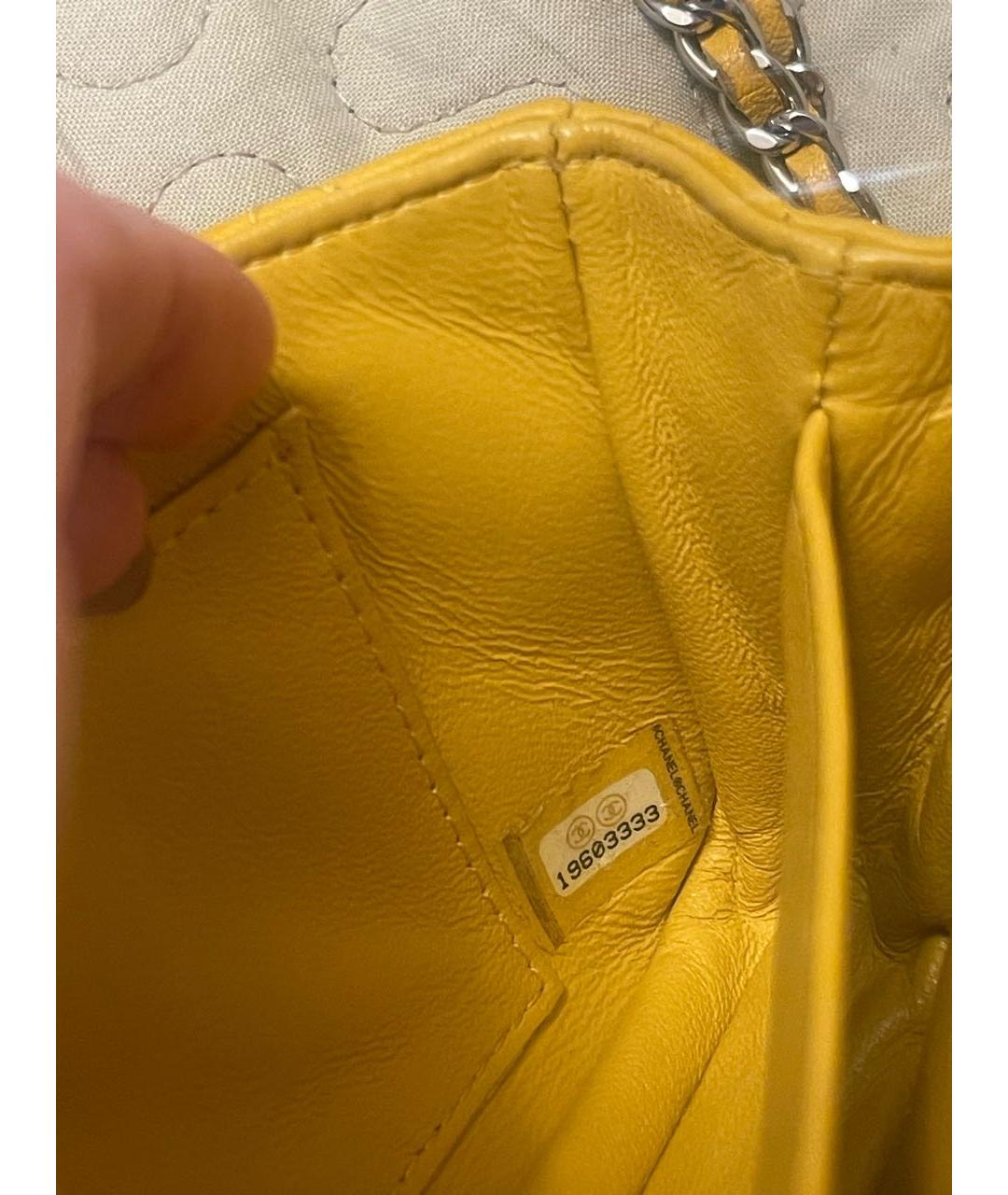 CHANEL Желтая кожаная сумка через плечо, фото 4