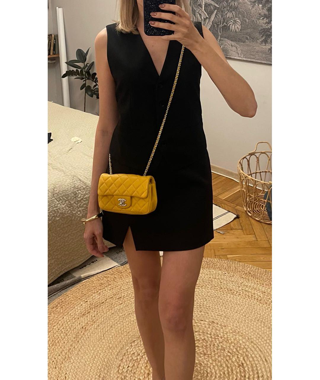 CHANEL Желтая кожаная сумка через плечо, фото 8