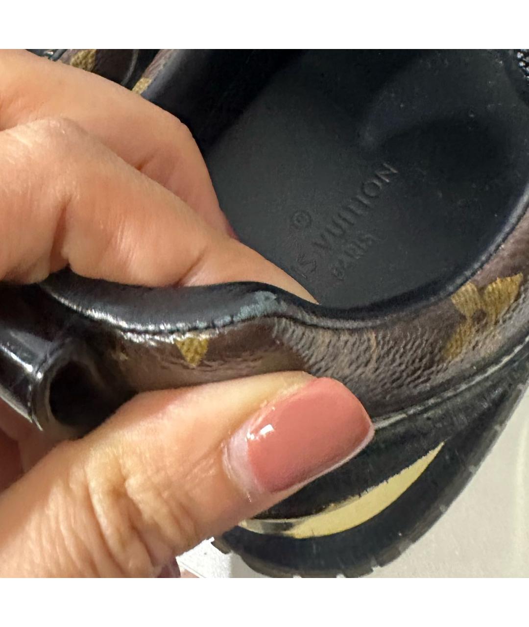 LOUIS VUITTON Черные кожаные кроссовки, фото 4