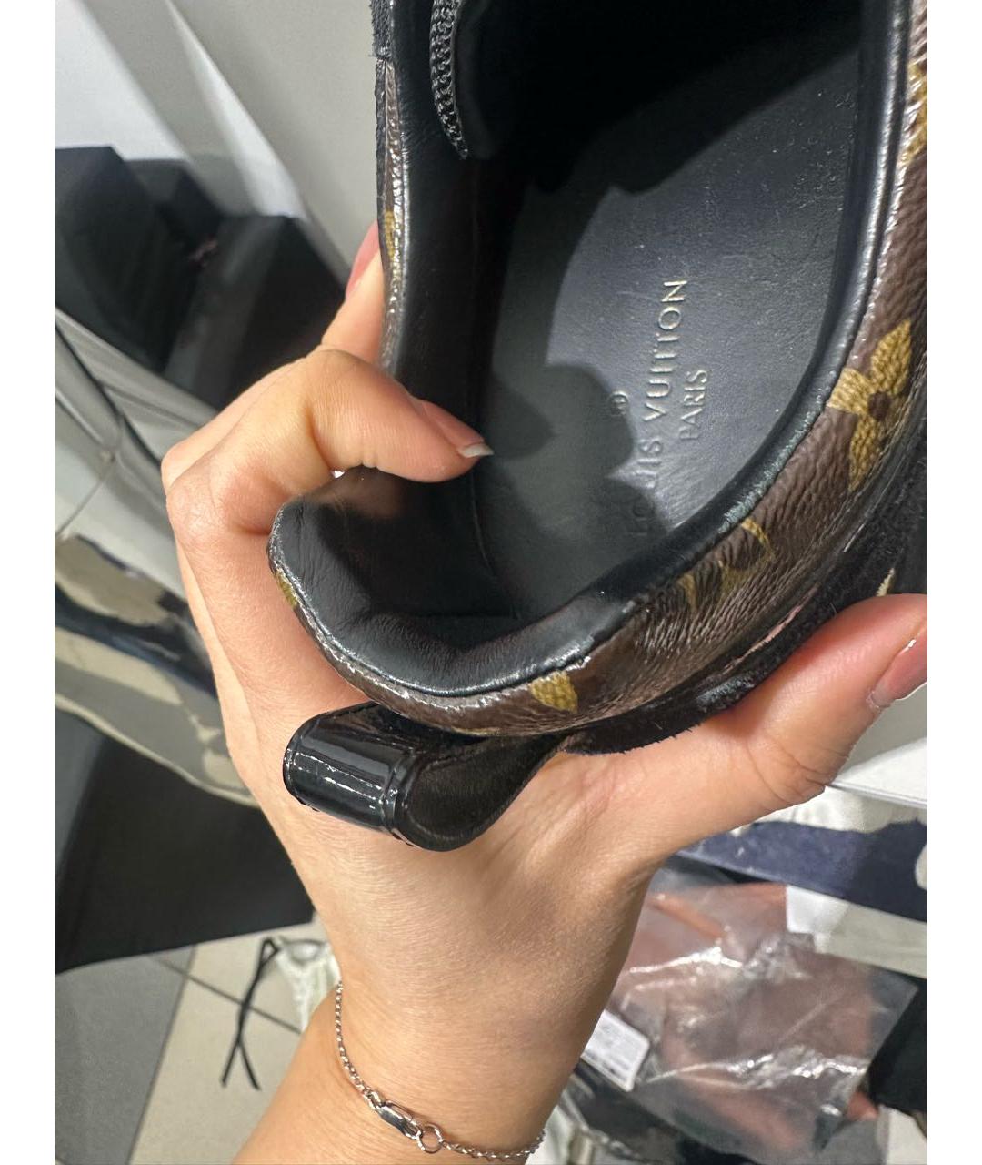 LOUIS VUITTON Черные кожаные кроссовки, фото 6