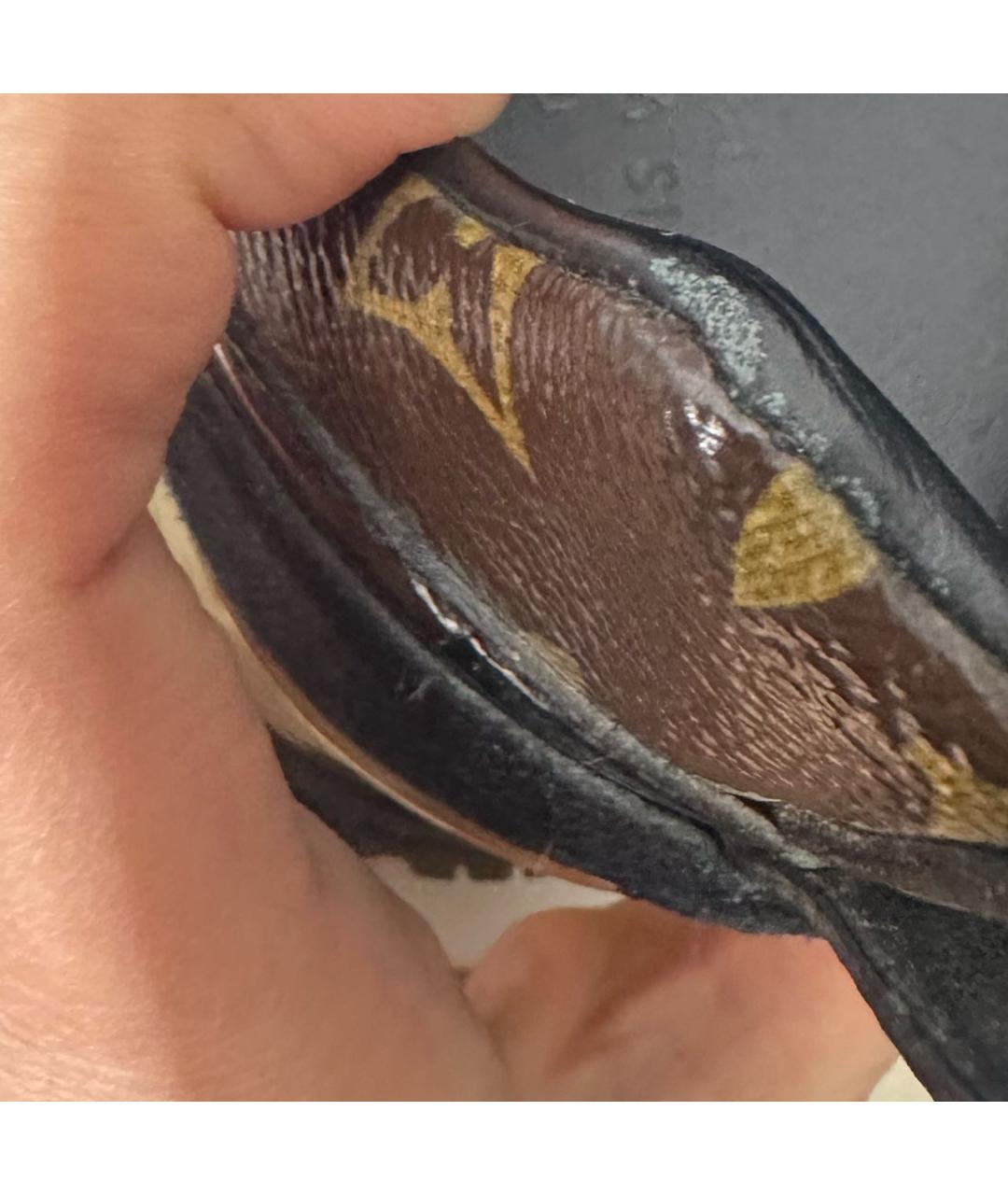 LOUIS VUITTON Черные кожаные кроссовки, фото 5