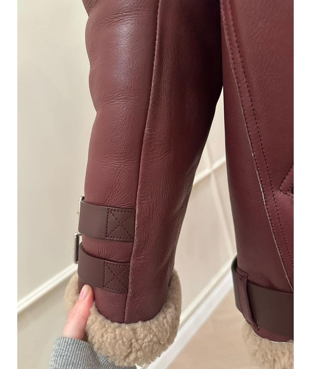 ACNE STUDIOS Бордовая кожаная дубленка, фото 5