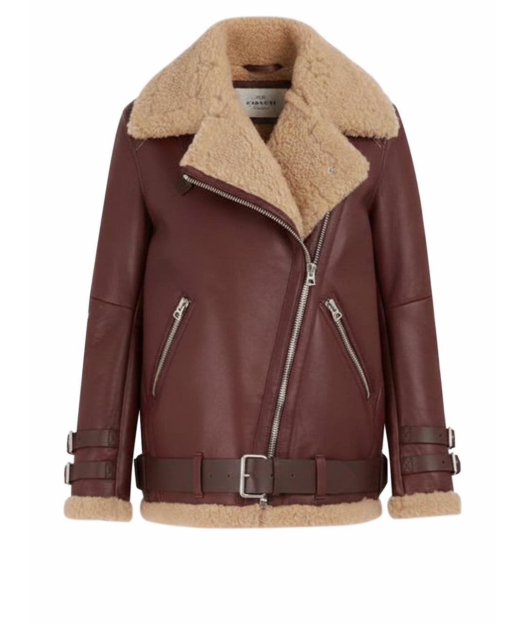 ACNE STUDIOS Бордовая кожаная дубленка, фото 1