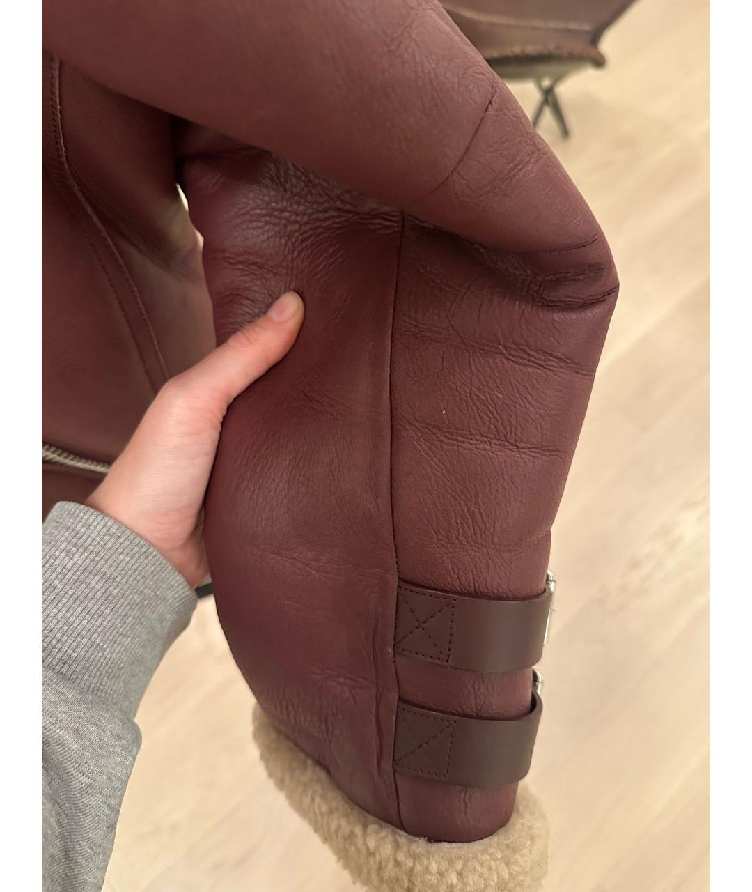 ACNE STUDIOS Бордовая кожаная дубленка, фото 7