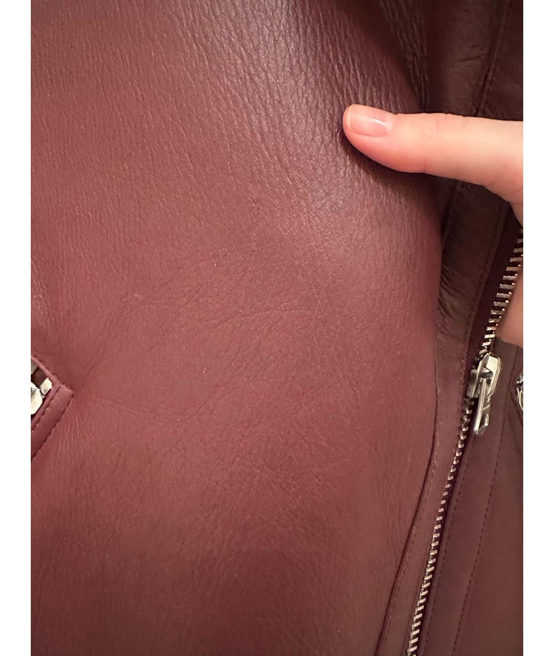 ACNE STUDIOS Бордовая кожаная дубленка, фото 6