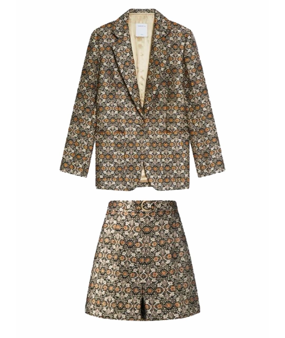 SANDRO Коричневый костюм с юбками, фото 1
